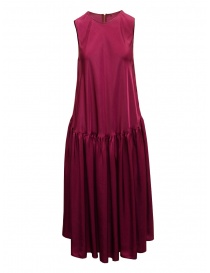 Sara Lanzi abito lungo smanicato ciclamino in cupro SL A2 PURPLE ordine online