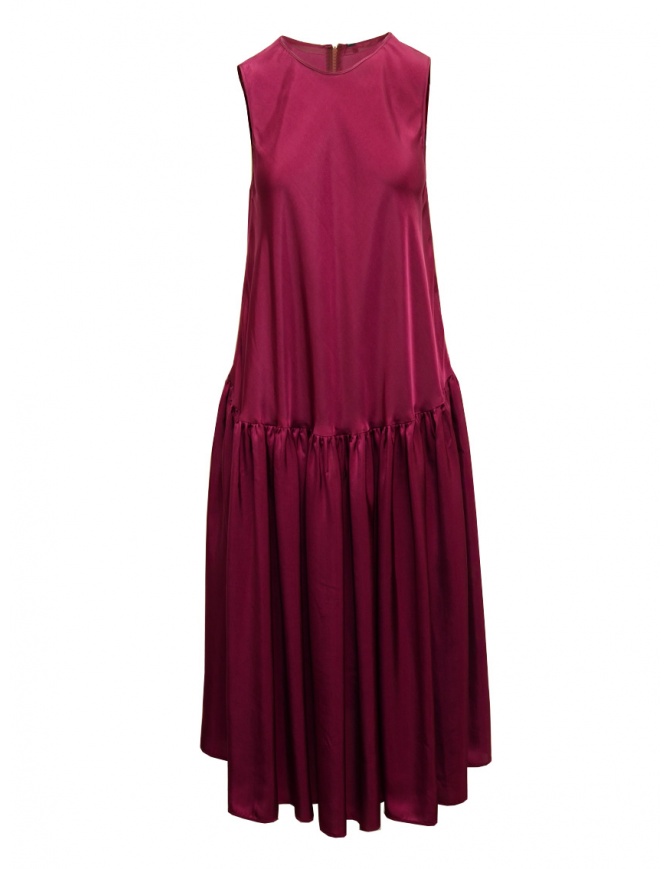 Sara Lanzi abito lungo smanicato ciclamino in cupro SL A2 PURPLE abiti donna online shopping