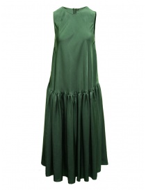 Sara Lanzi long sleeveless dress in green cupro SL A2 GREEN order online
