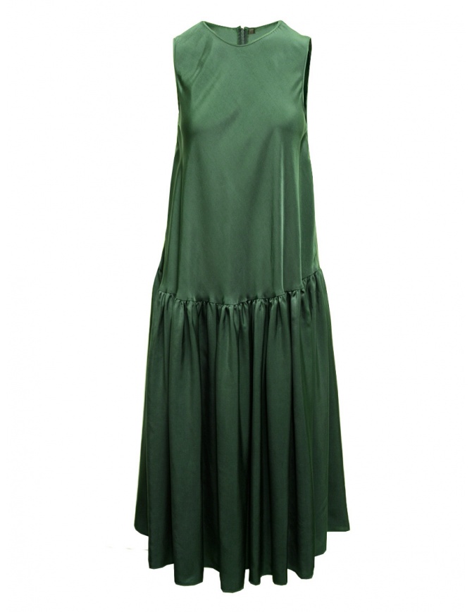 Sara Lanzi long sleeveless dress in green cupro SL A2 GREEN Sara Lanzi long sleeveless dress in green cupro SL A2 GREEN womens dresses online shopping
