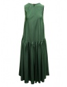 Sara Lanzi long sleeveless dress in green cupro buy online SL A2 GREEN