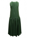 Sara Lanzi long sleeveless dress in green cupro shop online womens dresses