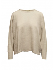 Ma'ry'ya boxy sweater in beige merino wool, silk and cashmere YHK094 2 ICE