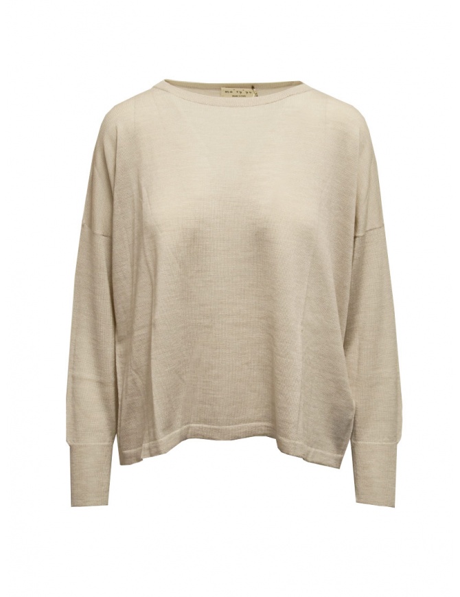 Ma'ry'ya maglia boxy in lana merino, seta e cashmere beige YHK094 2 ICE maglieria donna online shopping