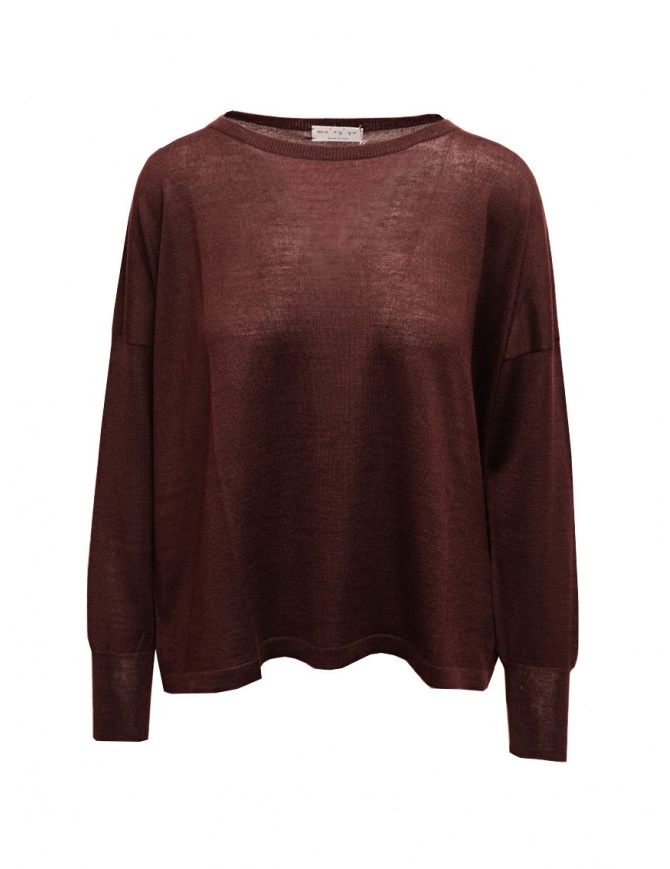 Ma'ry'ya burgundy merino wool, silk and cashmere sweater YHK094 8 BORDEAUX women s knitwear online shopping
