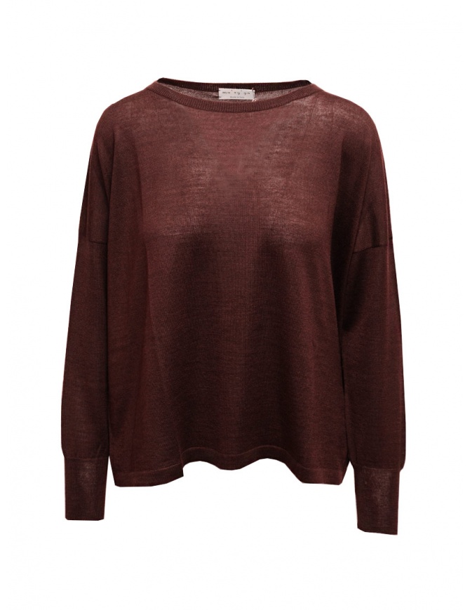 Ma'ry'ya maglia in lana merino, seta e cashmere bordeaux YHK094 8 BORDEAUX maglieria donna online shopping