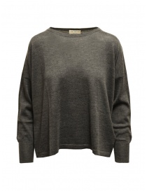 Ma'ry'ya sweater in dark grey merino wool, silk and cashmere YHK094 6 DKGREY