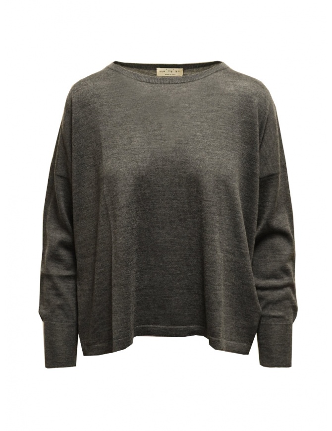 Ma'ry'ya maglia in lana merino, seta e cashmere grigio scuro YHK094 6 DKGREY maglieria donna online shopping