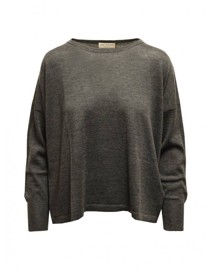 Ma'ry'ya sweater in dark grey merino wool, silk and cashmere YHK094 6 DKGREY women s knitwear online shopping