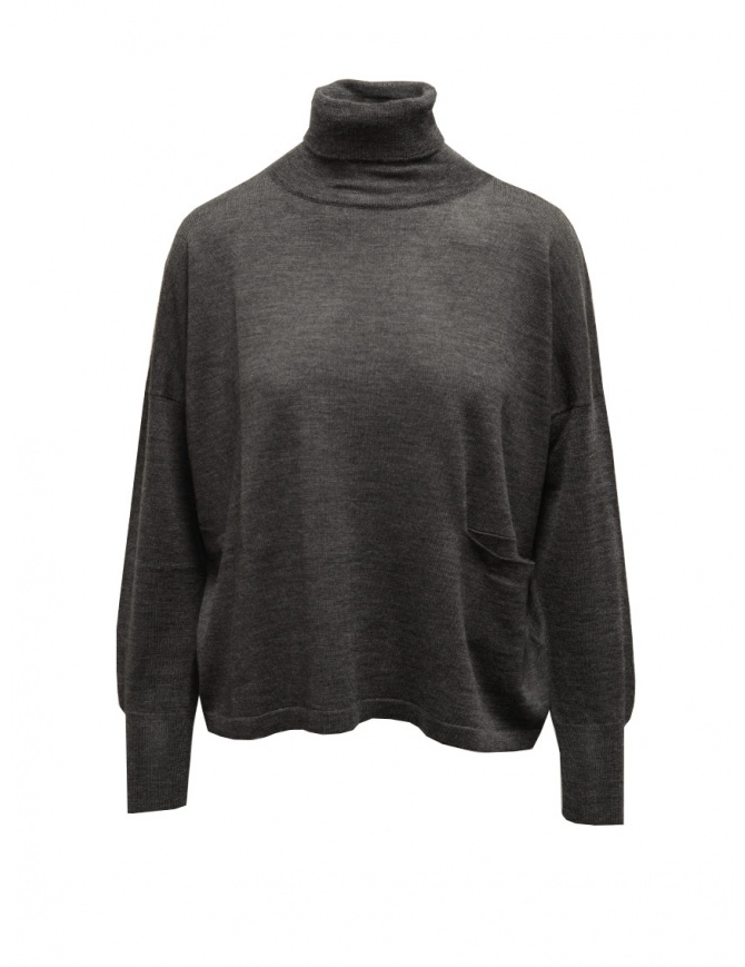 Ma'ry'ya turtleneck sweater in grey wool, silk and cashmere YHK095 6 DKGREY women s knitwear online shopping