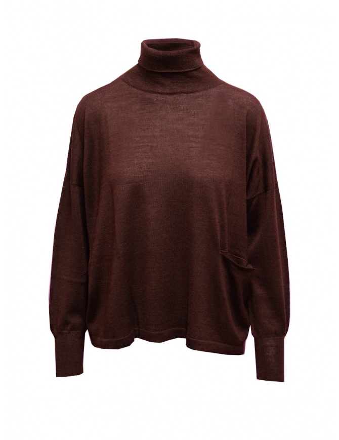 Ma'ry'ya dolcevita boxy in lana seta e cashmere bordeaux YHK095 8 BORDEAUX maglieria donna online shopping