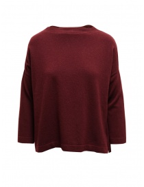 Ma'ry'ya boxy sweater in burgundy merino wool and cashmere on discount sales online