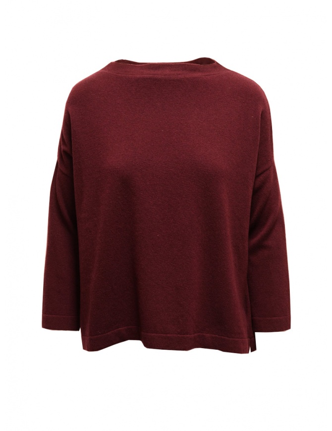 Ma'ry'ya maglia boxy in lana merino e cashmere bordeaux YHK010 10 BORDEAUX maglieria donna online shopping