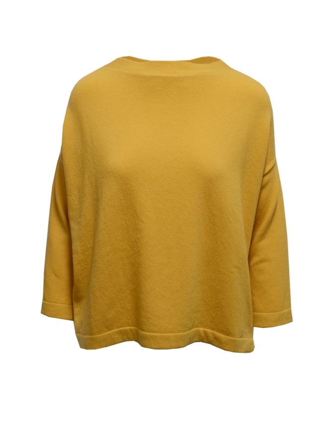 Ma'ry'ya maglia boxy in lana merino e cashmere gialla YHK010 9 YELLOW maglieria donna online shopping