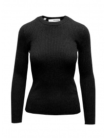 Selected Femme tight-fitting black ribbed sweater 16085202 BLACK