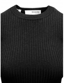 Selected Femme tight-fitting black ribbed sweater price
