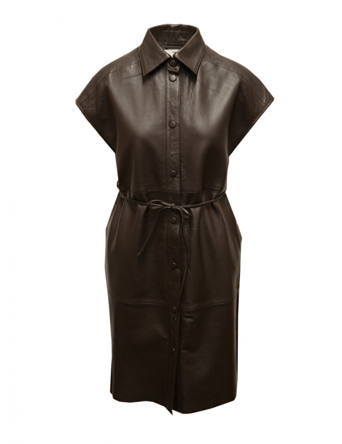 Selected Femme brown leather dress 16085330 JAVA womens dresses online shopping