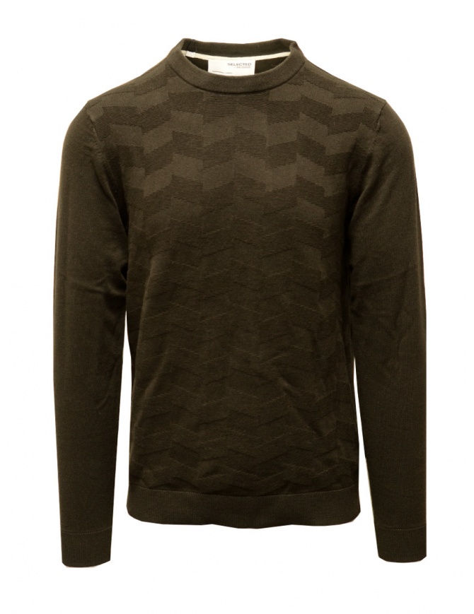 Selected Homme brown pullover in mixed cotton 16085294 DELICIOSO men s knitwear online shopping