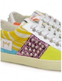Leather Crown Giudecca colored low sneakers with studs womens shoes buy online