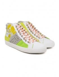 Calzature donna online: Leather Crown Dorona sneakers alte colorate con borchie