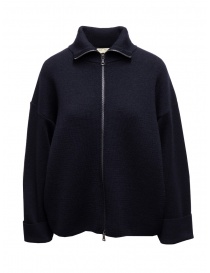 Ma'ry'ya navy merino wool cardigan with zip YHK055 4 NAVY order online