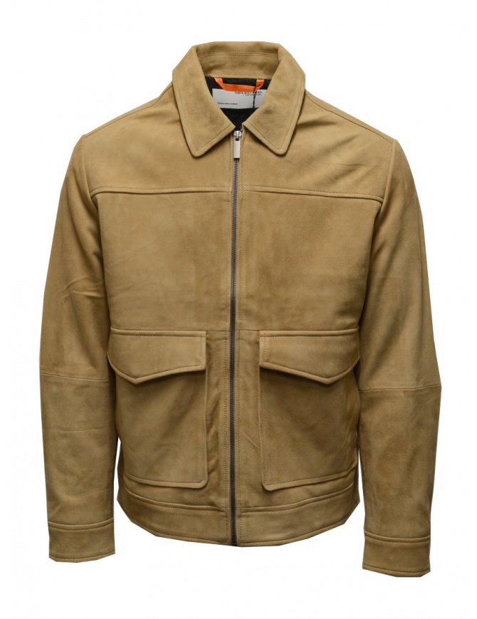 Selected Homme ochre suede jacket with zip 16086882 COGNAC mens jackets online shopping