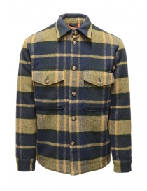 Selected Homme blue and beige checked wool shirt jacket 16085159 TREKKING GREEN SAND/B