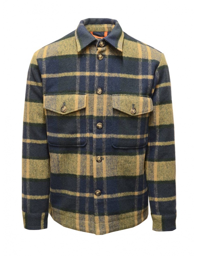 Selected Homme blue and beige checked wool shirt jacket 16085159 TREKKING GREEN SAND/B mens suit jackets online shopping