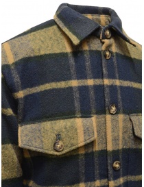Selected Homme giacca camicia in lana a quadri blu e beige
