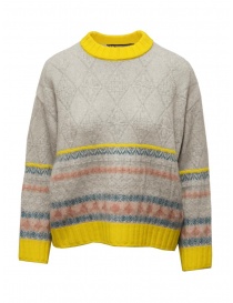 M.&Kyoko grey pullover with yellow collar BBA01434WA L-GRAY order online