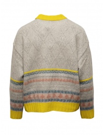 M.&Kyoko pullover grigio con colletto giallo