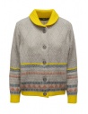 M.&Kyoko grey wool cardigan with yellow collar buy online BBA01436WA L-GRAY