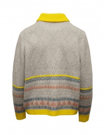 M.&Kyoko grey wool cardigan with yellow collar price