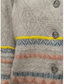 M.&Kyoko grey wool cardigan with yellow collar