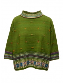 M.&Kyoko reversible green pullover with three quarter sleeves BBA01402WA GREEN order online