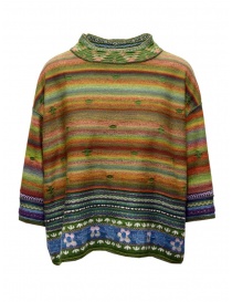 M.&Kyoko pullover verde reversibile con maniche a tre quarti