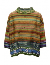 M.&Kyoko reversible green pullover with three quarter sleeves