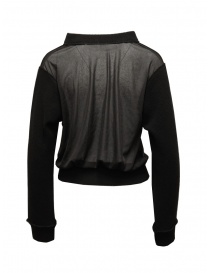 Miyao black chiffon cardigan with wool sleeves buy online