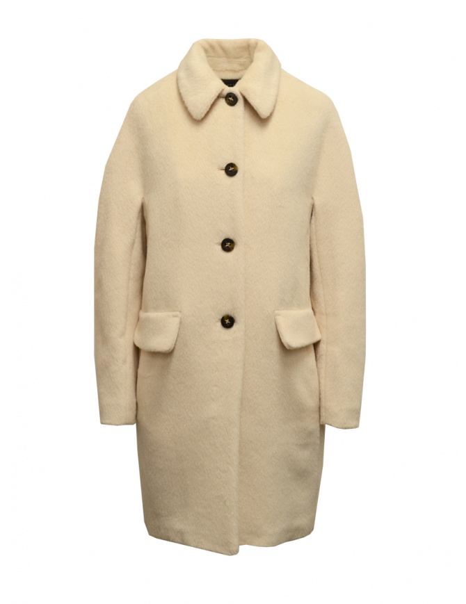 Maison Lener Constante cream white preppy midi coat