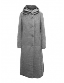 Maison Lener Temporel long hooded coat in light grey on discount sales online