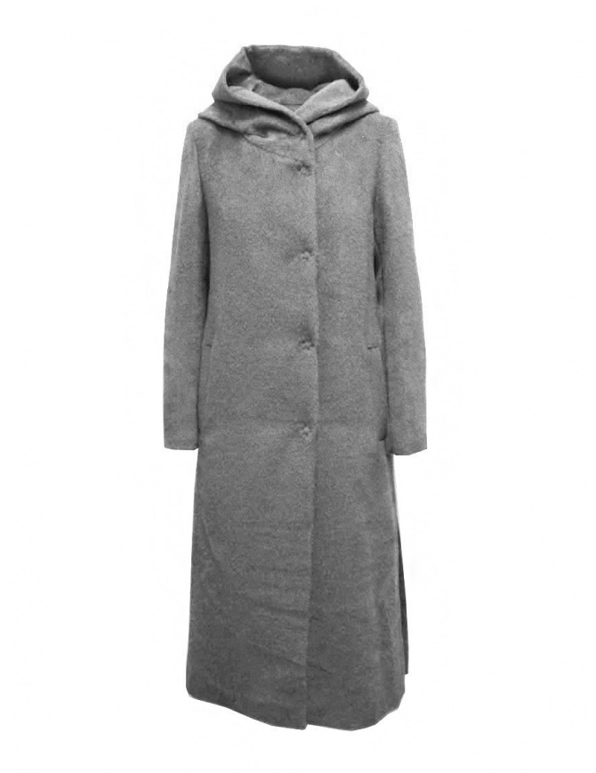 Maison Lener Temporel long hooded coat in light grey MY98AMLZEM25 LIGHT GREY TEMPOR womens coats online shopping