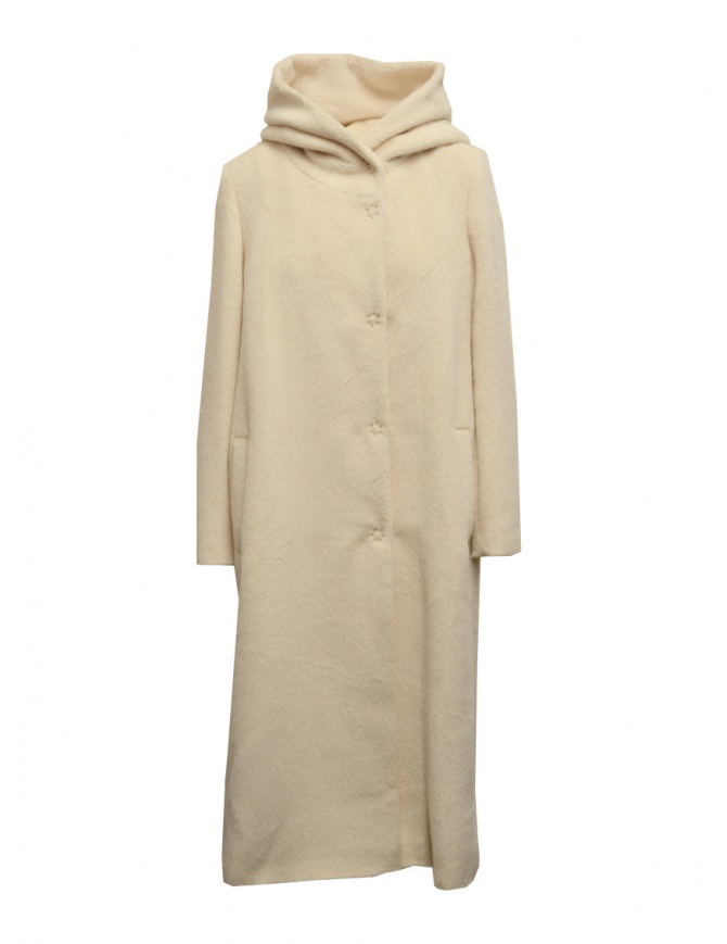 Maison Lener Temporel long hooded cream white coat MY98AMLZEM20 CREAM TEMPOREL womens coats online shopping