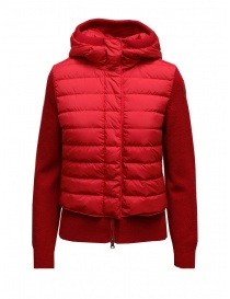 Parajumpers Nina down jacket with knitted sleeves in red PWHYBKR34 NINA UNIQUE RED 205