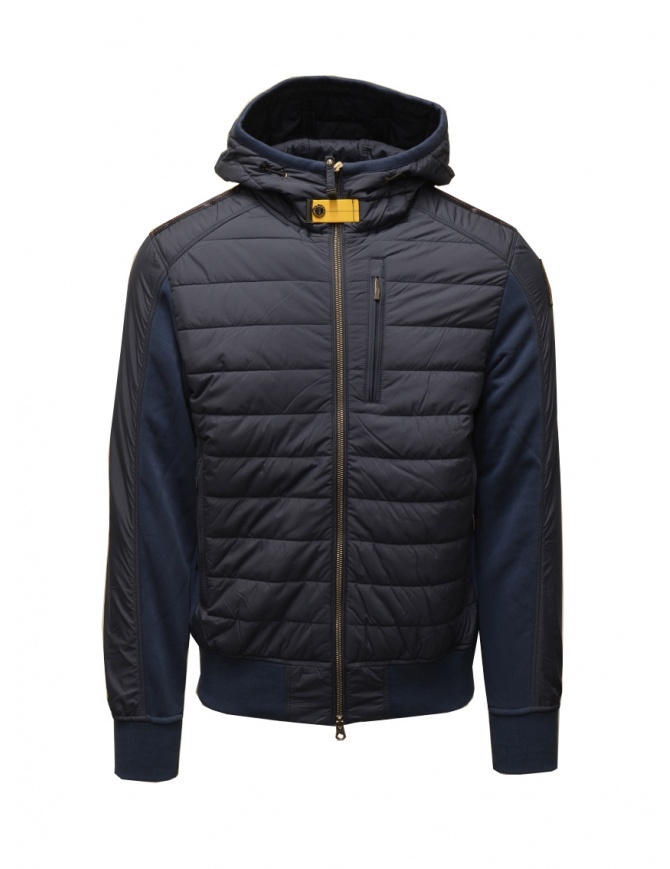 Parajumpers Gordon hooded jacket part padded part fleeced PMHYBFP01 GORDON NAVY-EST.BLUE mens jackets online shopping