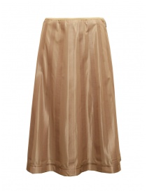 Monobi midi skirt in beige shiny technical fabric 11506219 F 102 DESERT