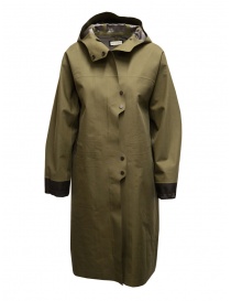Giubbini donna online: Monobi parka lungo impermeabile verde militare