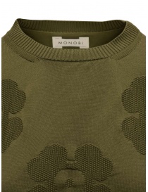 Monobi maglia verde militare con fiori 3D maglieria donna acquista online