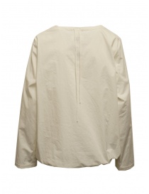 Monobi natural white cotton blouse with drawstring