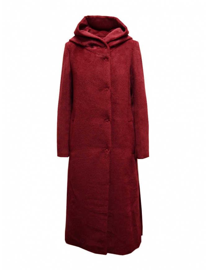 Maison Lener Temporel cappotto lungo con cappuccio rosso borgogna MY98AMLZEM14 BURGUNDY TEMPOREL cappotti donna online shopping