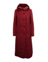 Maison Lener Temporel long hooded coat in burgundy red buy online MY98AMLZEM14 BURGUNDY TEMPOREL